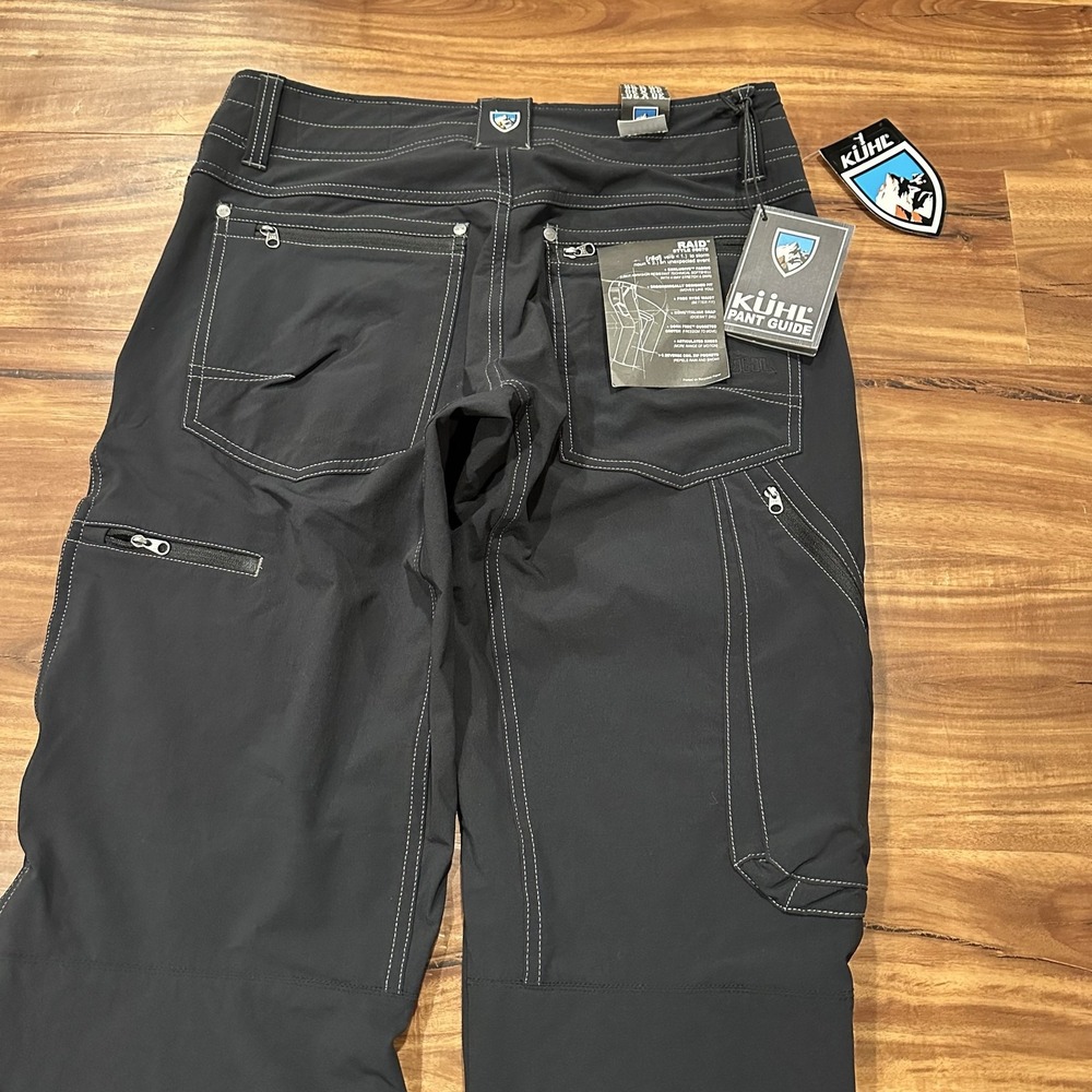 Kuhl Raid Pants Mens 30x30 Black Softshell Hiking Zip Pocket Stretch Outdoor - Picture 2 of 10